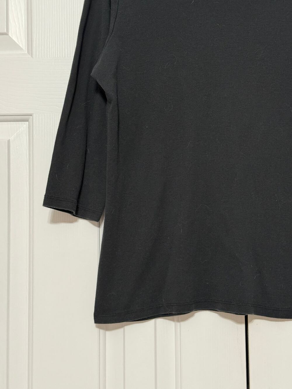 Women's Eddie Bauer 3/4 Sleeve Knit T-Shirt, Black, Size XXL